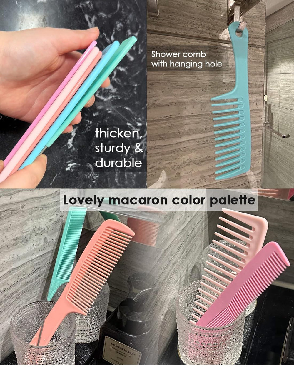 VITMOORY macaroon-colored combs add playful touch to grooming routines