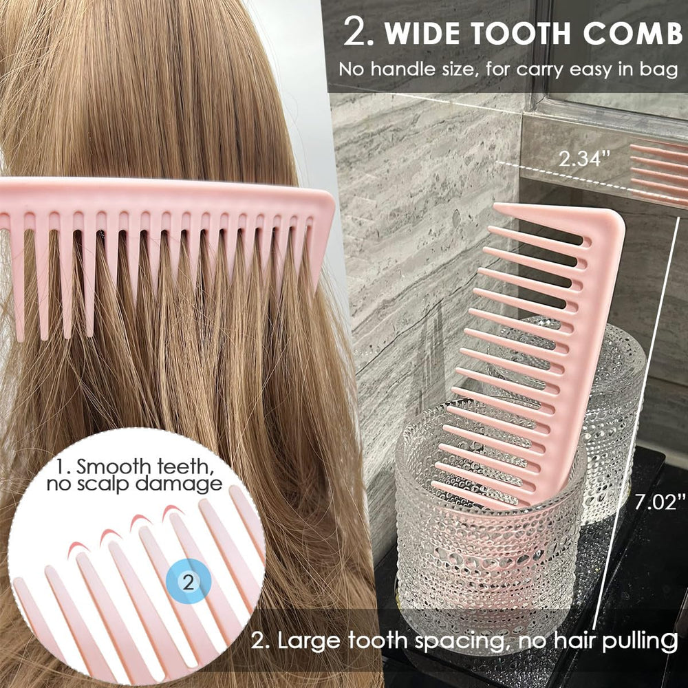VITMOORY detangling action on wet hair with wide-tooth design reduces breakage