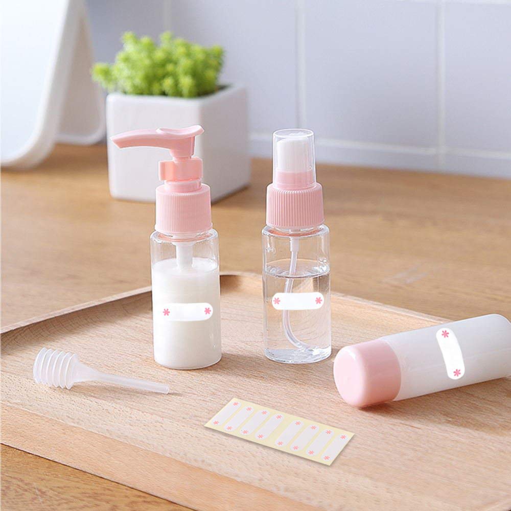 Vitog makeup spatula and labels keep contents identifiable.