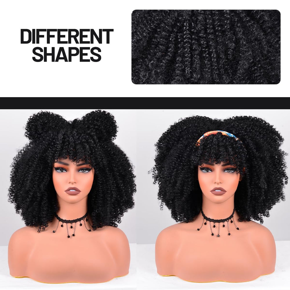 Vitorish Afro Curly Wig natural-fiber texture close-up.