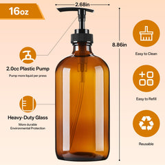 Vitreaux leak-proof pump delivers steady soap flow for hand soap or dish liquid.