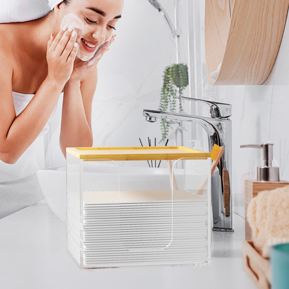 Sleek modern design adds natural charm to vanity and bathroom.