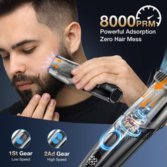 VivaEase vacuum beard trimmer side view highlighting ergonomic grip and smooth operation
