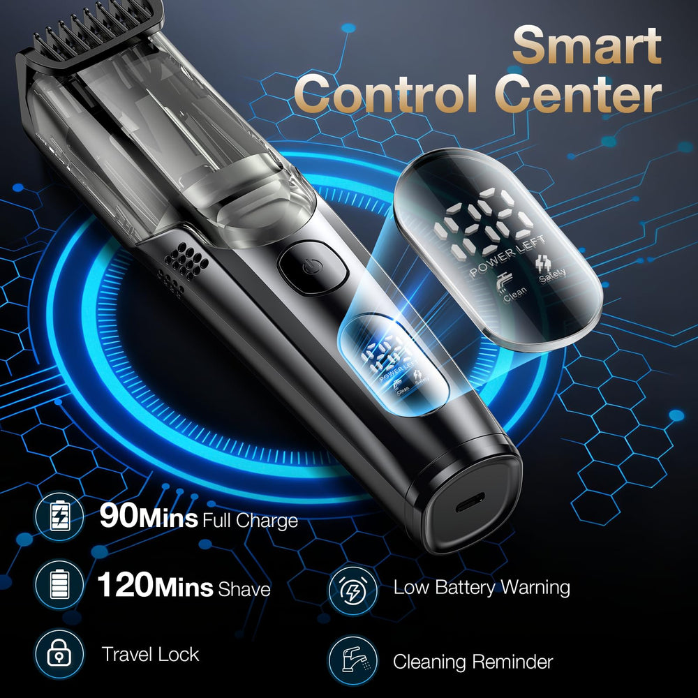VivaEase vacuum beard trimmer two-speed motor adapts power for styling