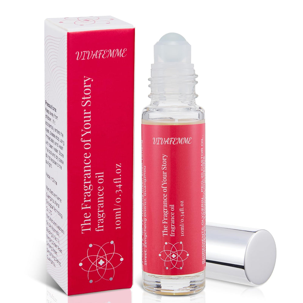 VivaFemme Pheromones fruity roll-on bottle showing long-lasting scent and appeal