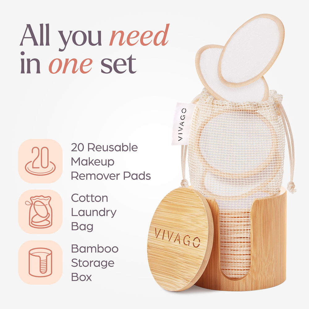 VIVAGO bamboo holder stores pads neatly between uses