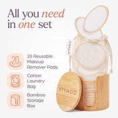 VIVAGO bamboo holder stores pads neatly between uses