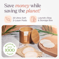VIVAGO reusable cotton rounds, 8 cm diameter, for thorough cleansing
