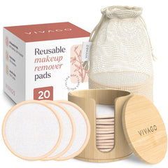 VIVAGO reusable cotton rounds with soft material for gentle facial cleansing