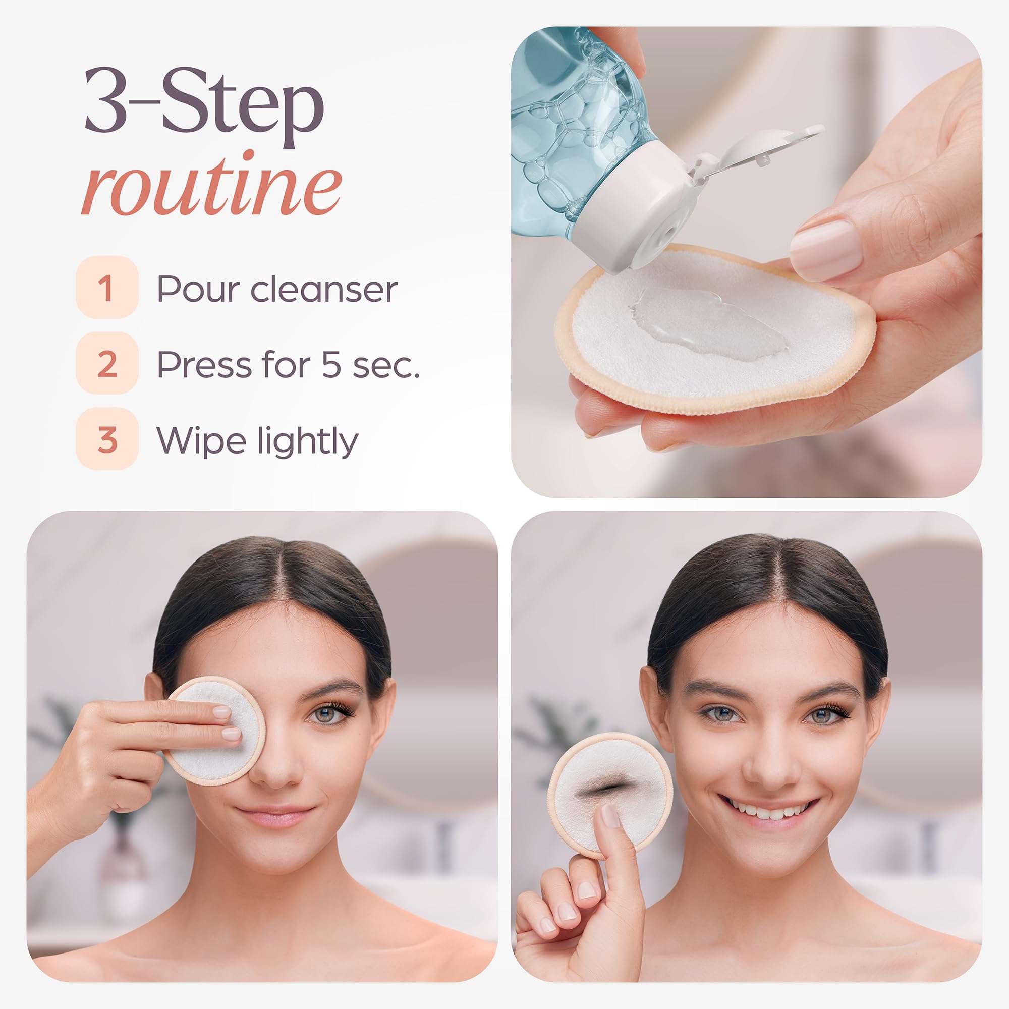 VIVAGO travel-friendly pads fit in bags for on-the-go cleansing