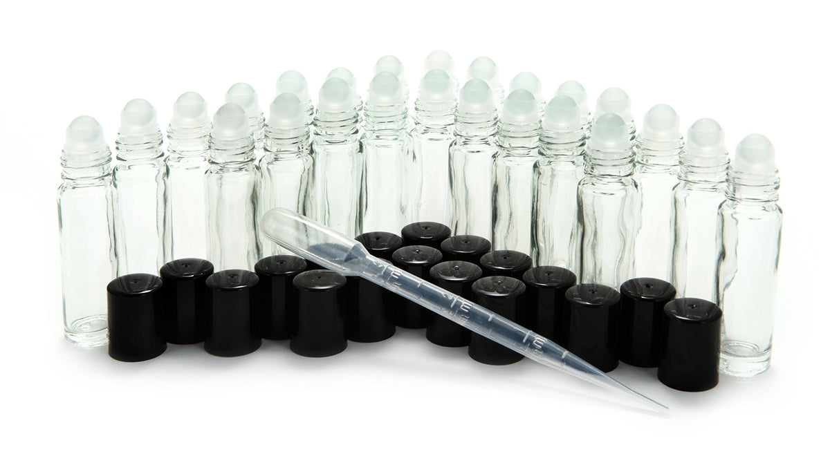 Vivaplex 24 clear roll-on closeup shows portable design for on-the-go fragrance