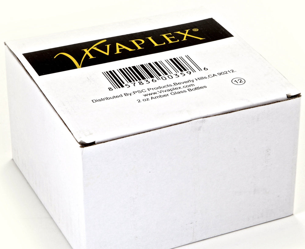 Vivaplex amber bottles with black caps for secure perfume oil storage
