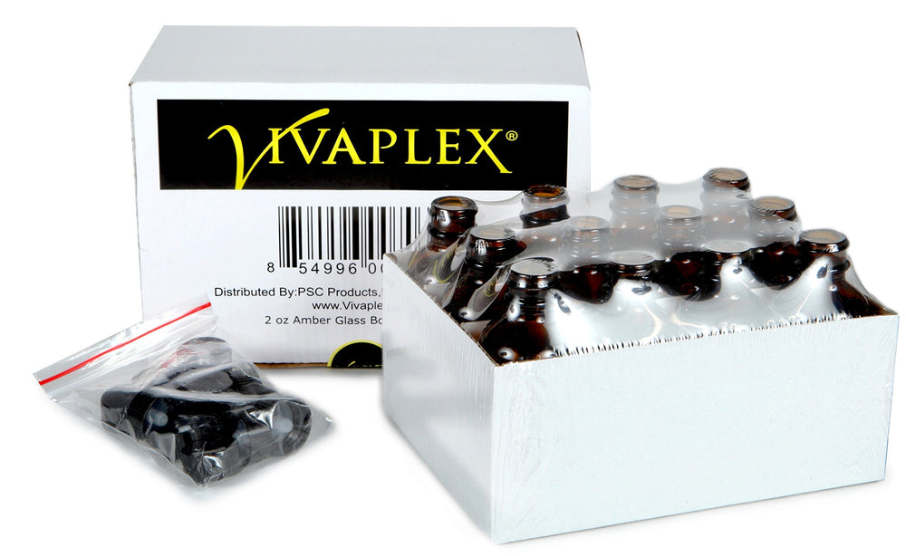 Vivaplex amber glass bottle 2oz, perfect for oils and perfumes.