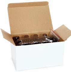 Vivaplex compact amber bottle with cap, secure and easy to carry.