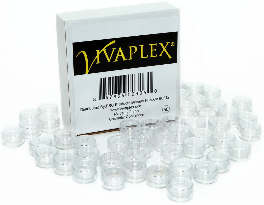 Vivaplex travel-size containers ideal for lip balms and creams.