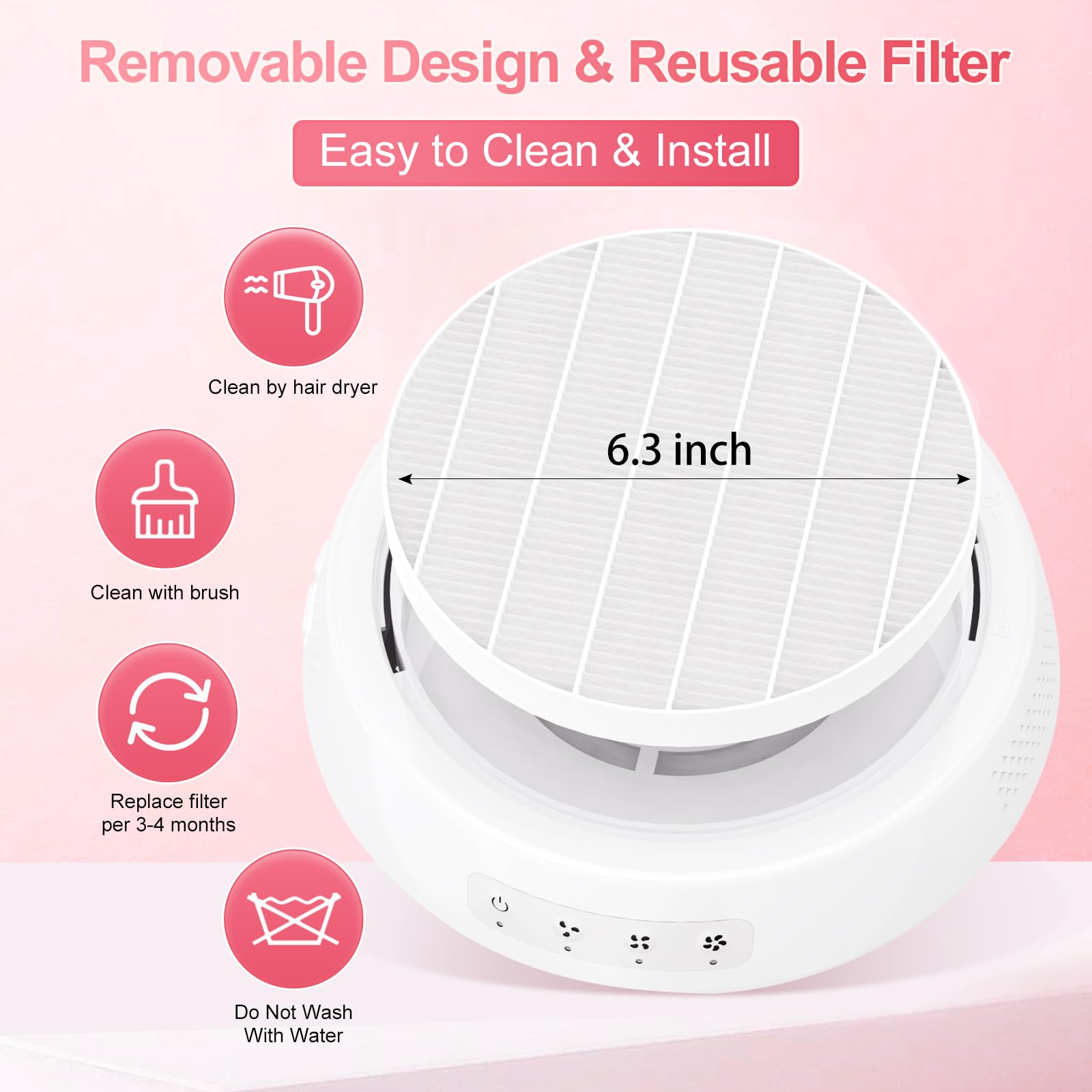 VIVAXIS nail dust collector adjustable modes for various nail tasks.