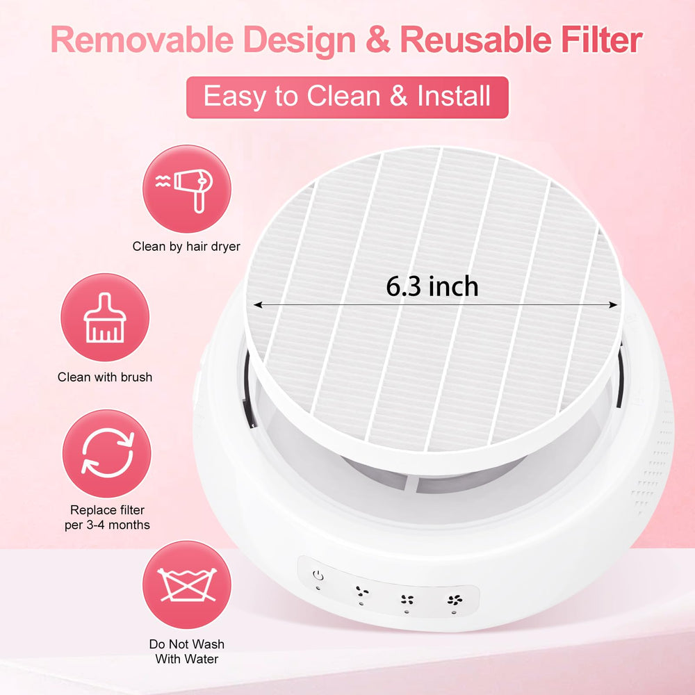 VIVAXIS nail dust collector adjustable modes for various nail tasks.