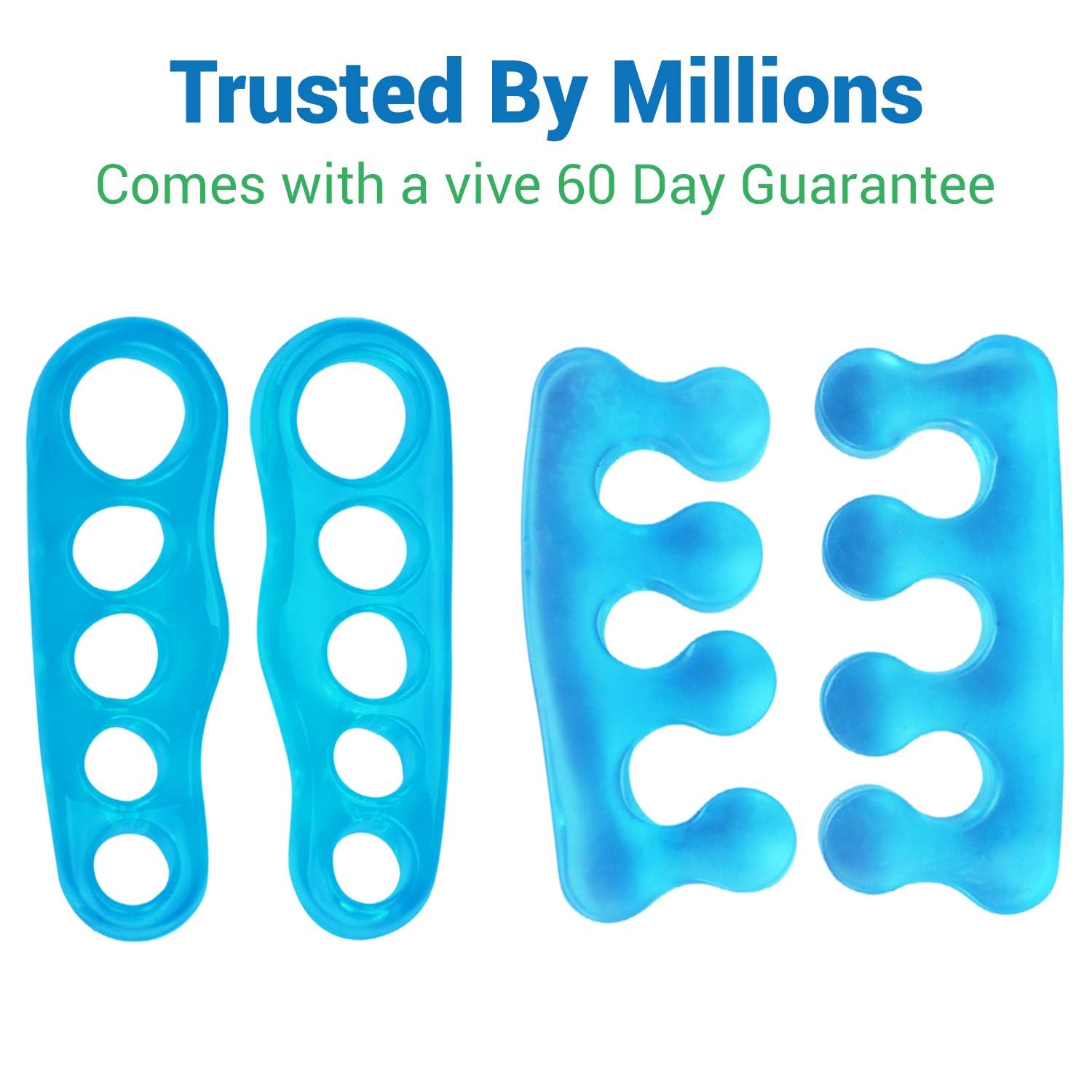 VIVEsole toe separators cleaning-drying image shows wipe-clean silicone.