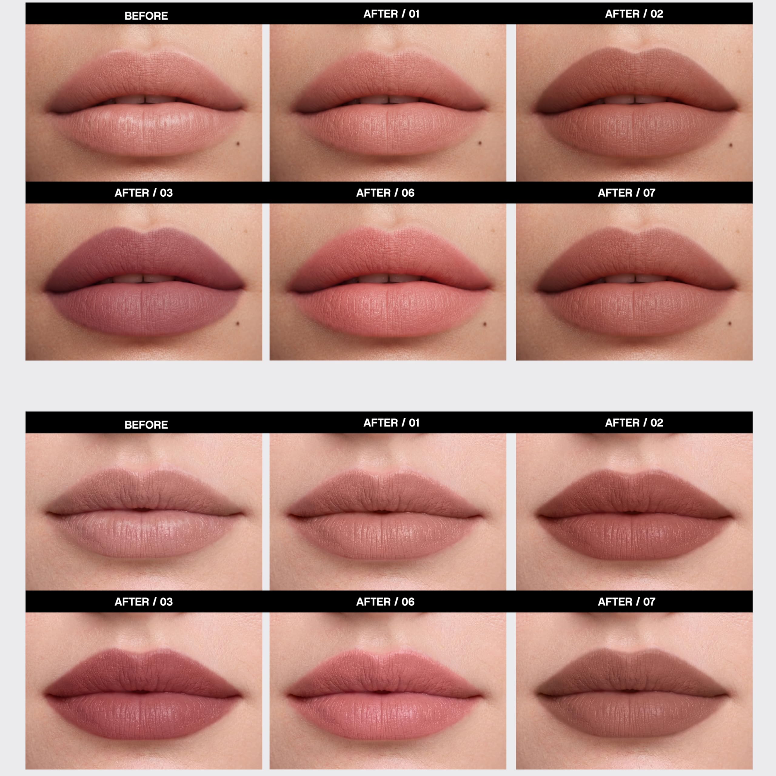 Vivienne Sabó long-lasting smudge-proof finish on lips.