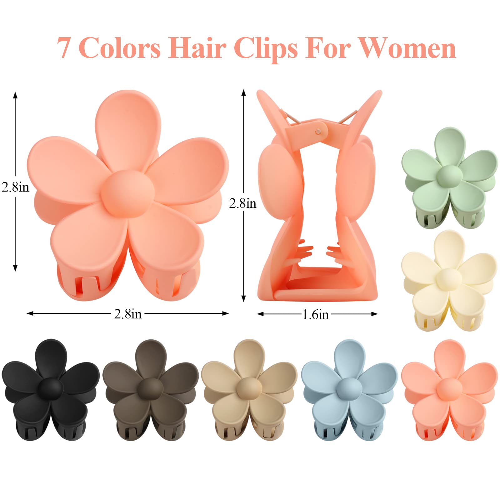 Vivinin Flower Claw Clip light-green provides gentle grip for voluminous hair.