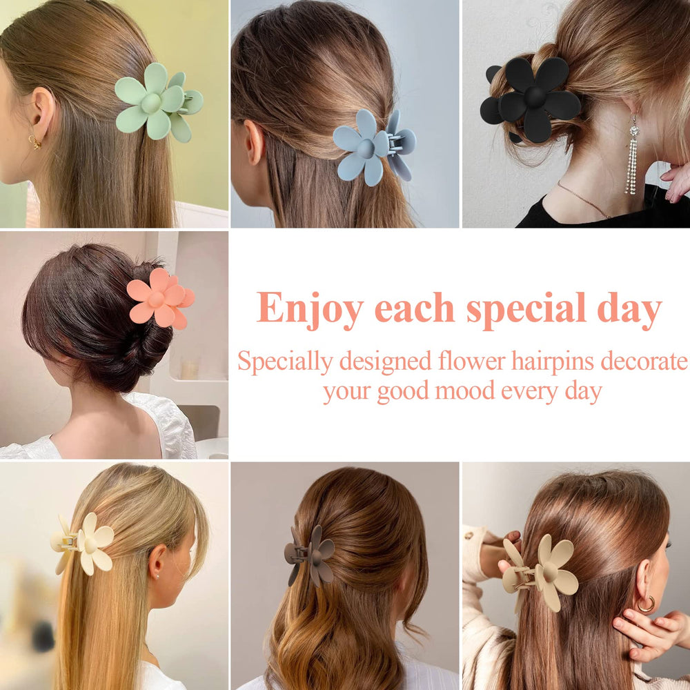 Vivinin Flower Claw Clip white keeps hair tidy and polished all day.