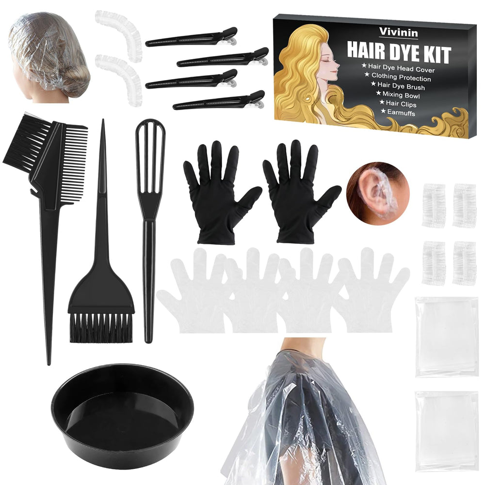 Vivinin hair dye kit brushes with three shapes for precise color application at home