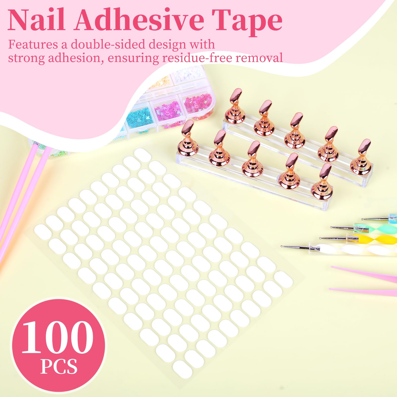Vivinin jelly glue for clear, quick-grip attachment of stands and accents