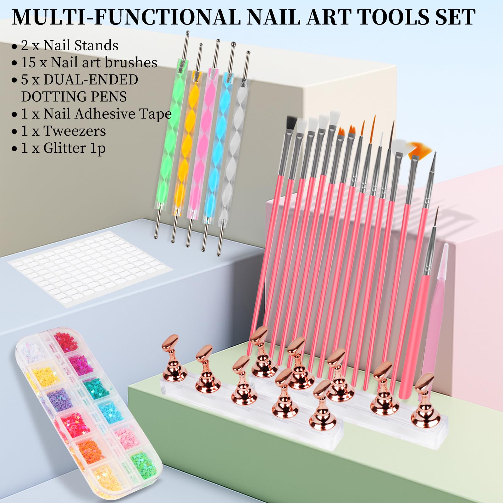 Vivinin sequins pack for vibrant embellishments in creative nail patterns