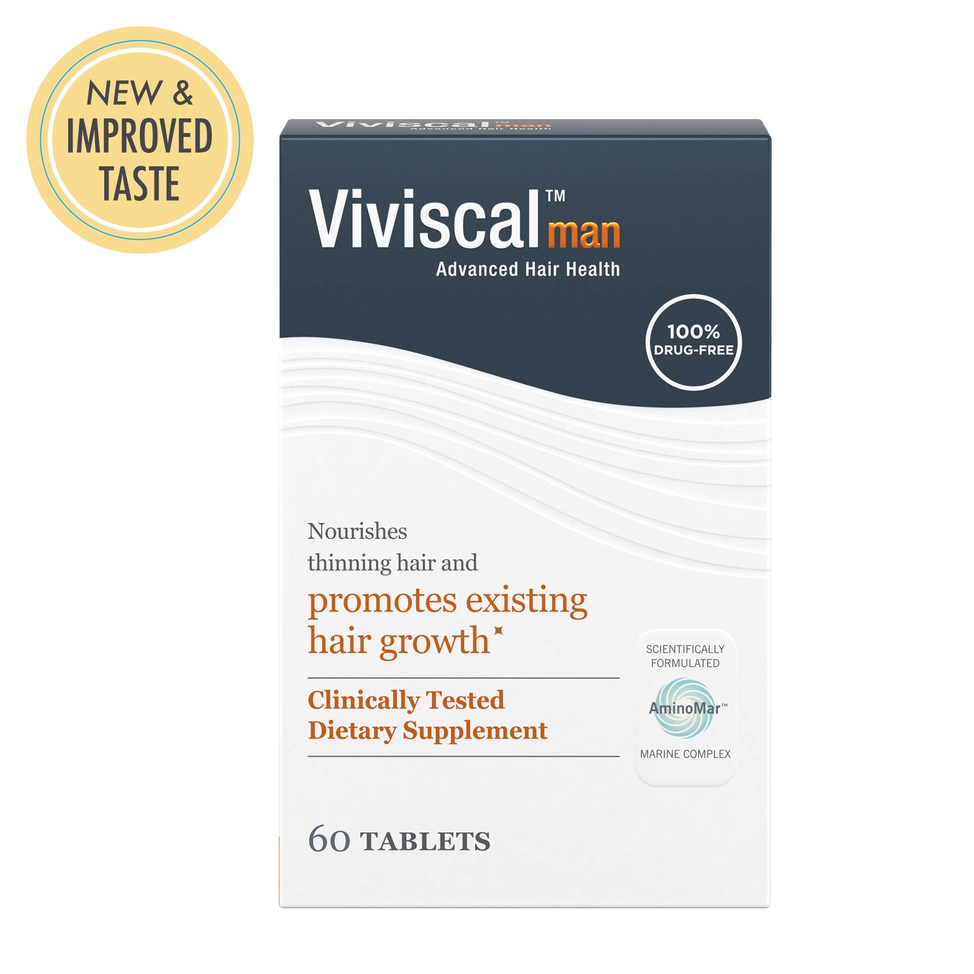 Two-daily-tablet regimen suggests potential for thicker hair with Viviscal Man.