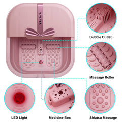 VIVIYA collapsible foot bath bubbles jets offer a gentle foot massage.