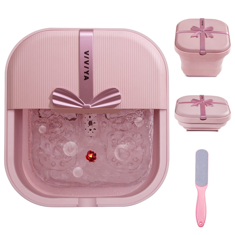 VIVIYA collapsible foot bath heats water for a warm, relaxing soak.