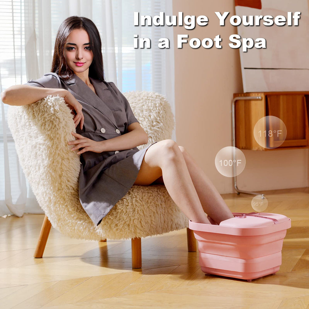VIVIYA foot bath massage rollers provide shiatsu-like relief on feet.
