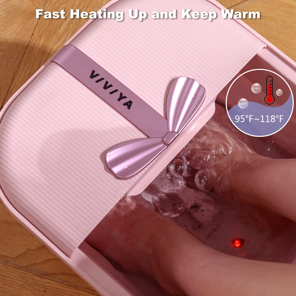 VIVIYA included foot scrub brush cleans and softens soles during soaks.