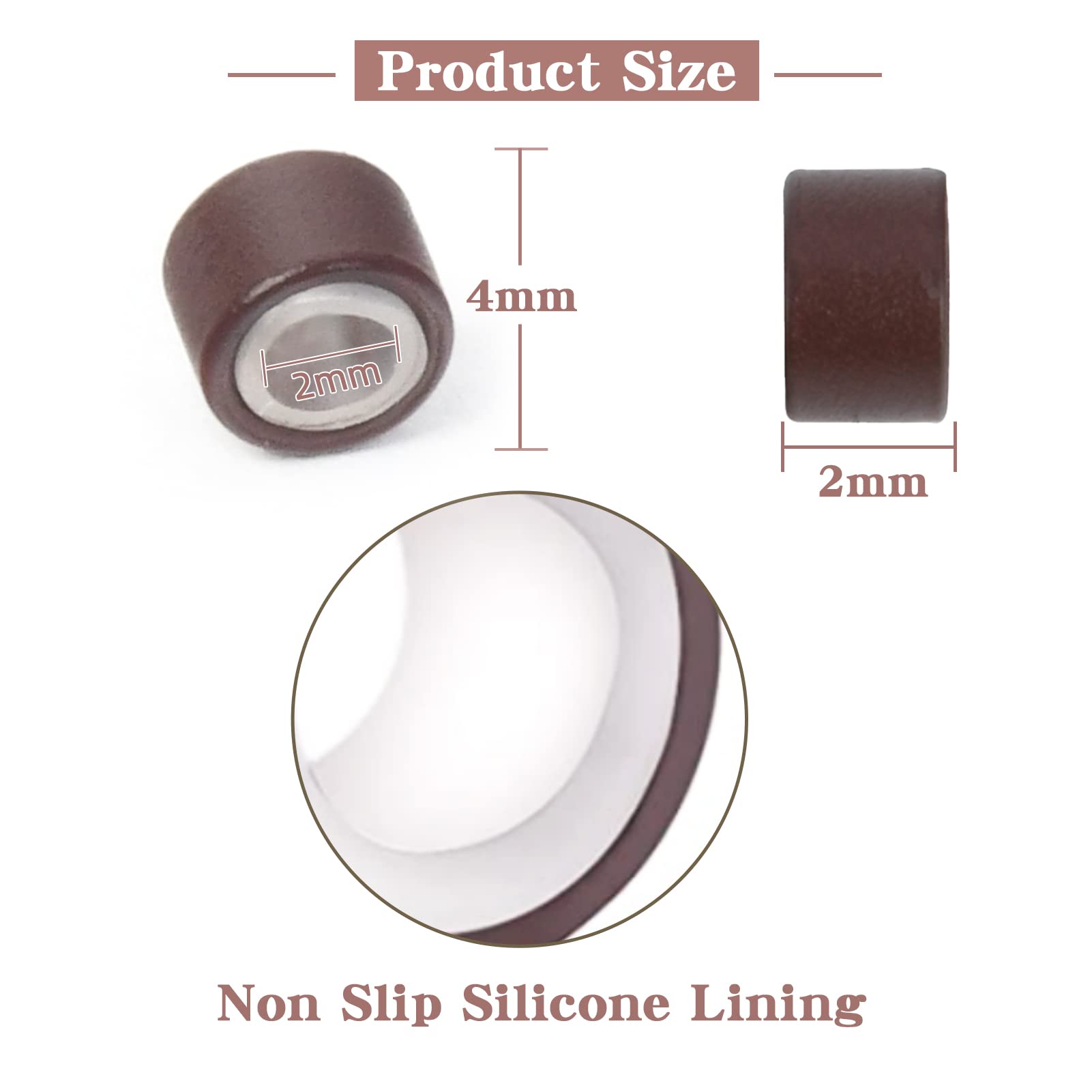 Vlasy 4mm silicone-lined micro ring in black, discreet extension attachment