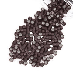 Vlasy 4mm silicone-lined micro ring in brown, gentle attachment for extensions