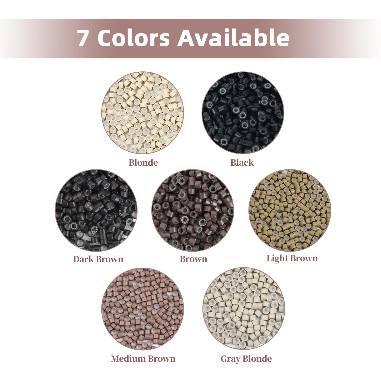 Vlasy 4mm silicone-lined micro ring in light brown, versatile for mid-tone hair