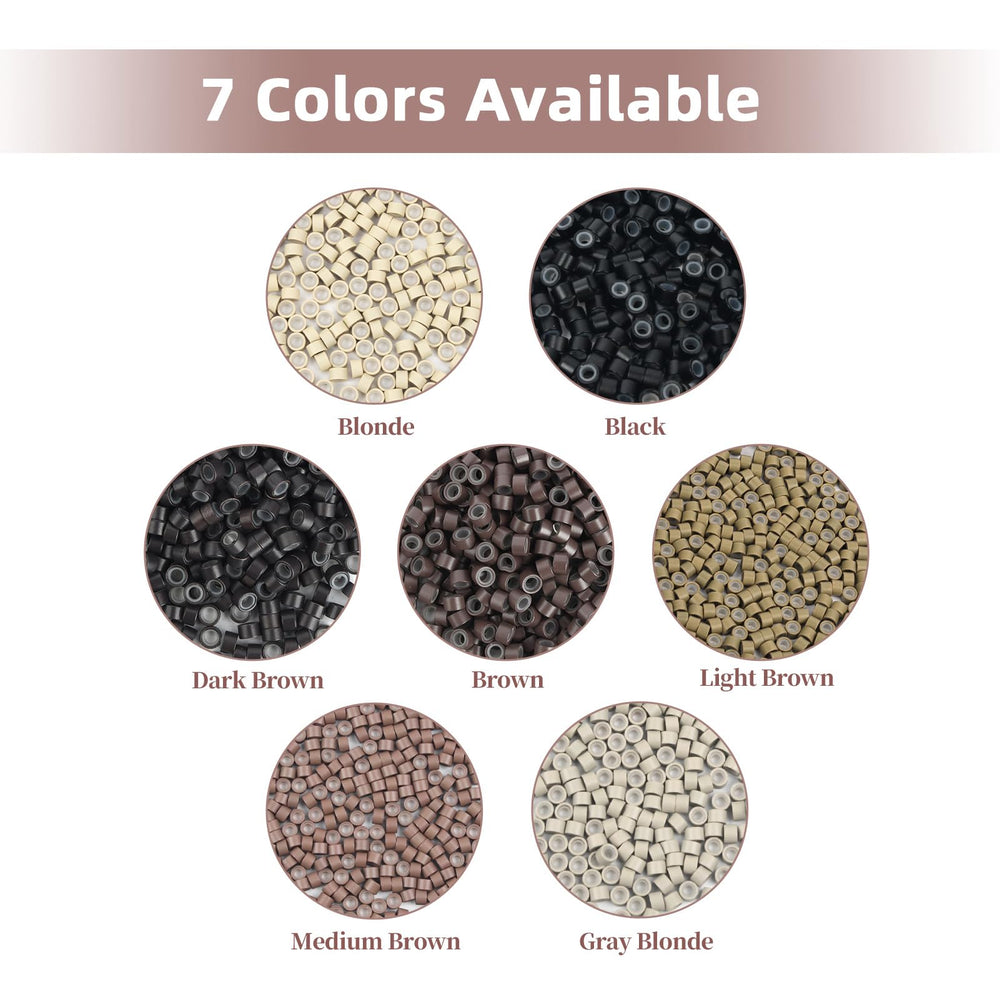 Vlasy 4mm silicone-lined micro ring in light brown, versatile for mid-tone hair