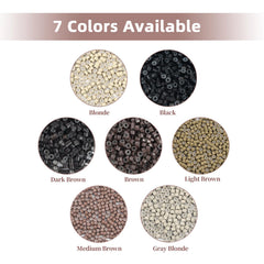 Vlasy 4mm silicone-lined micro ring in light brown, versatile for mid-tone hair