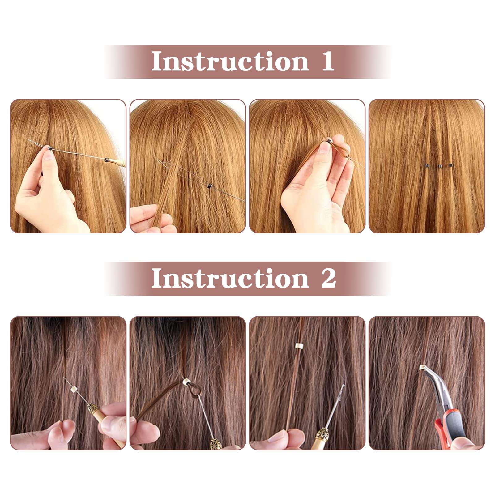 Vlasy micro ring being applied to I-tip extensions for precise fit