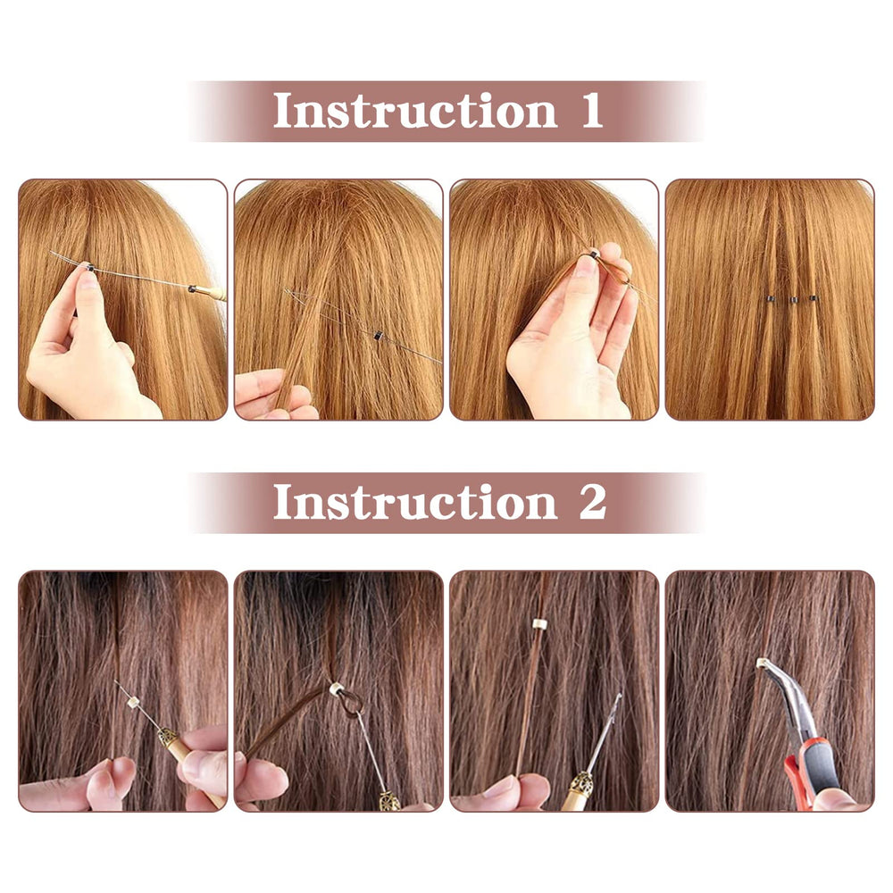 Vlasy micro ring being applied to I-tip extensions for precise fit