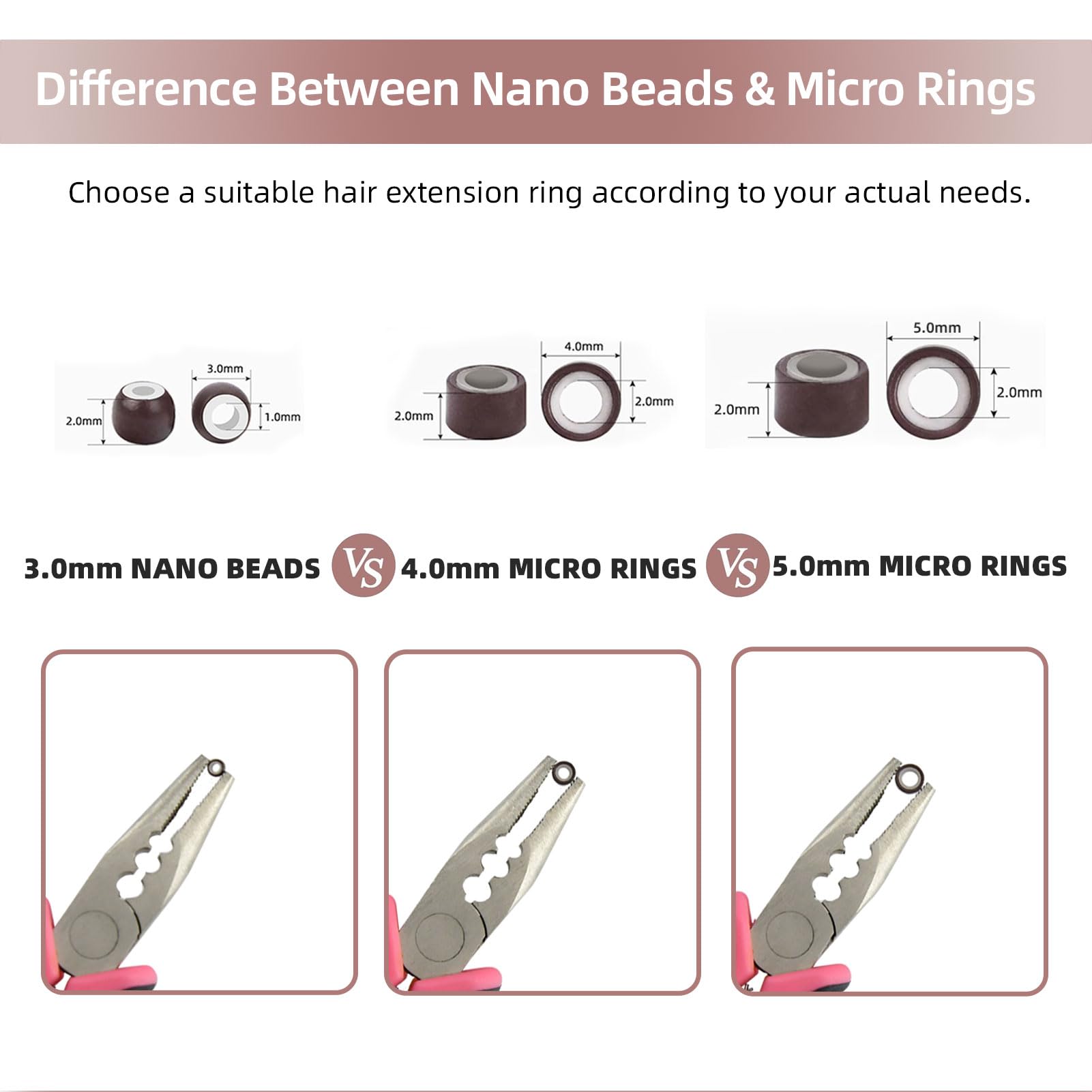 Vlasy packaging of 200 micro rings for bulk use
