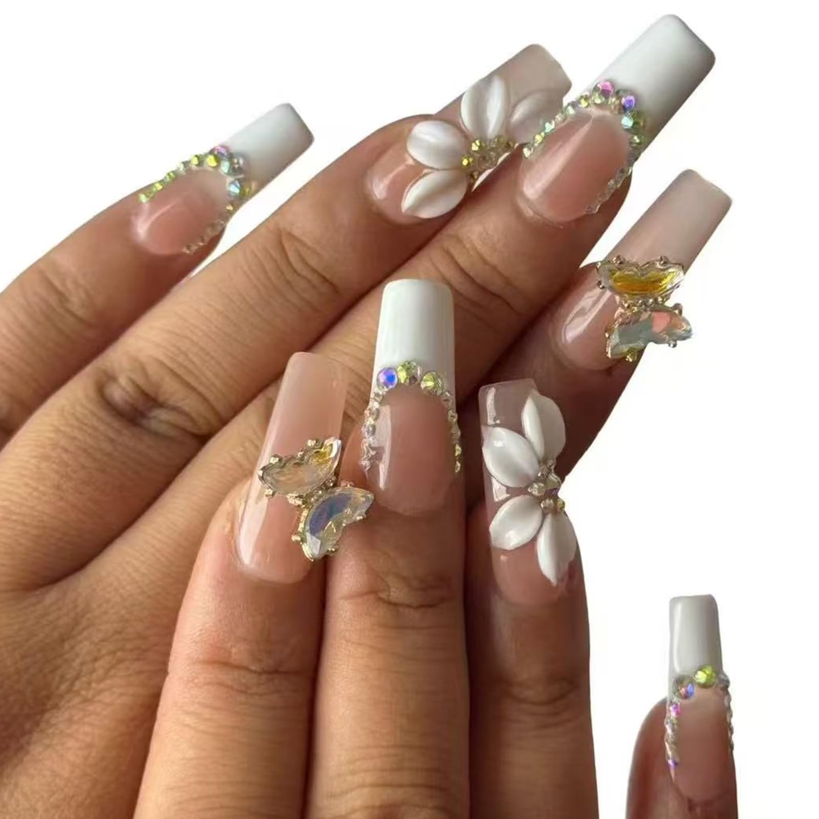 Uñas Vlazryk lujo con strass brillantes para un acabado deslumbrante