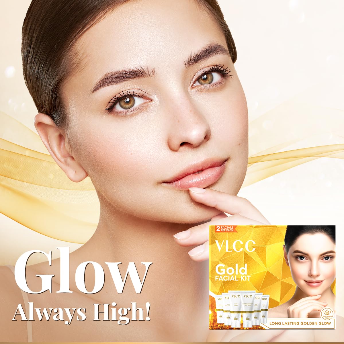 VLCC Kit Facial Dorado: textura suave que se absorbe sin esfuerzo.