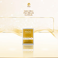 VLCC Insta Gold blanqueador, textura cremosa para aplicación suave.
