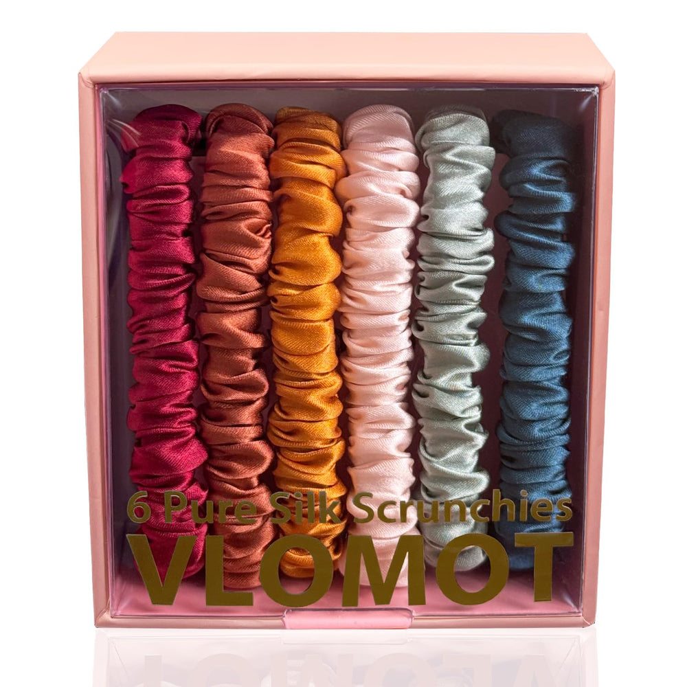 Lazo de seda VLOMOT granate para cabello sin tirones