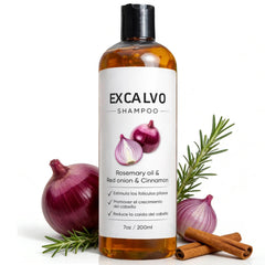 Vlsdoin Excalvo Shampoo: botella con romero para un cabello más fortalecido.