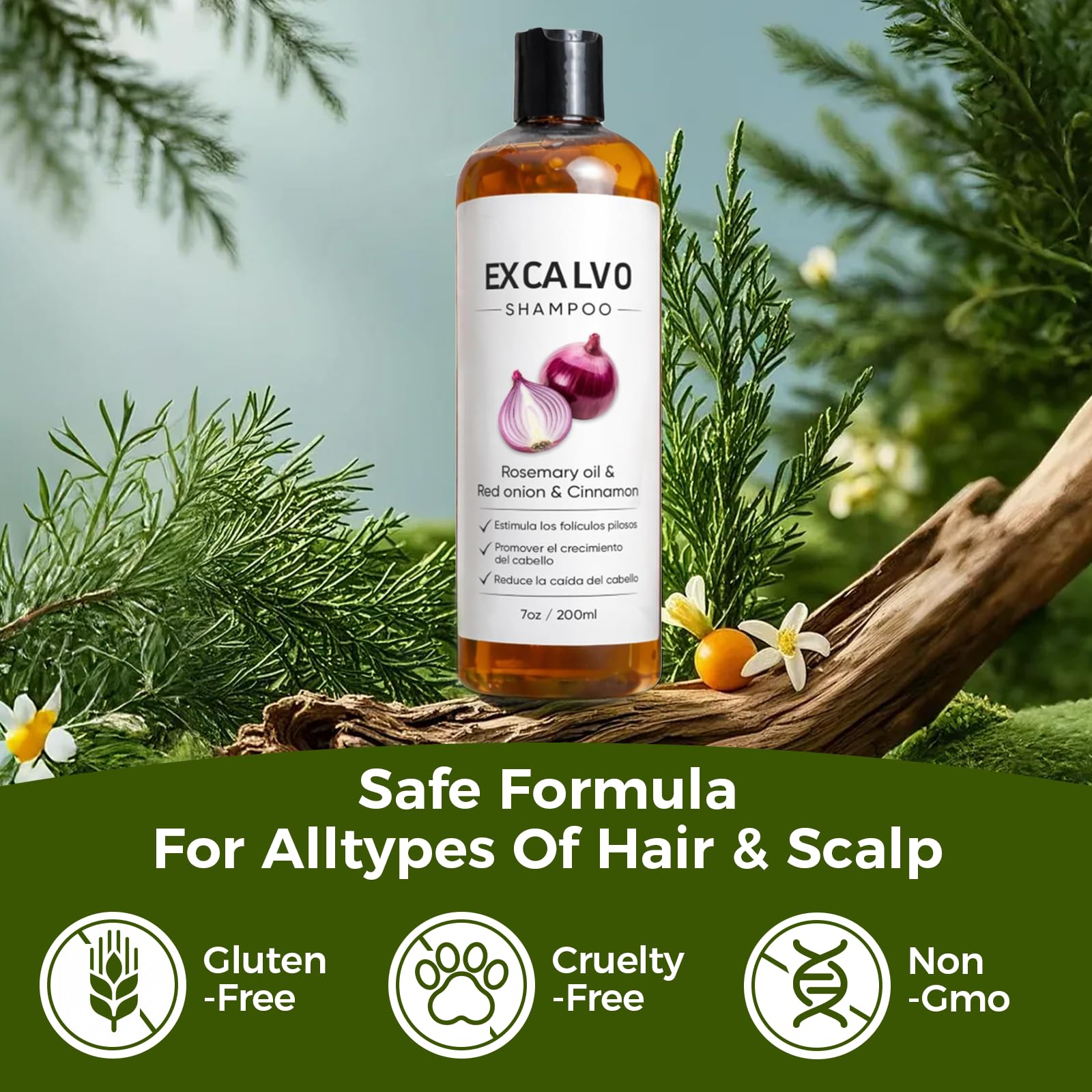 Vlsdoin Excalvo Shampoo: ideal para toda la familia, cabello más fuerte y denso.