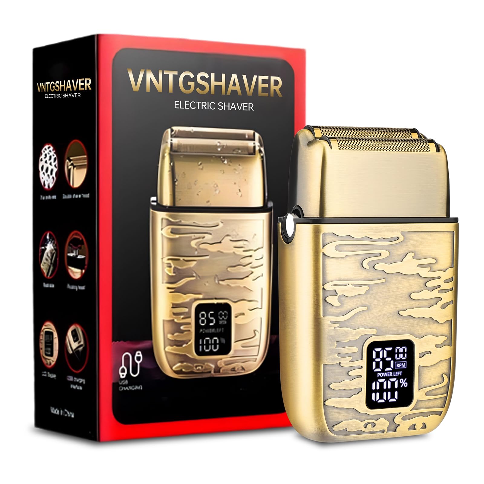 VNTGSHAVER foil head close-up for precise grooming results