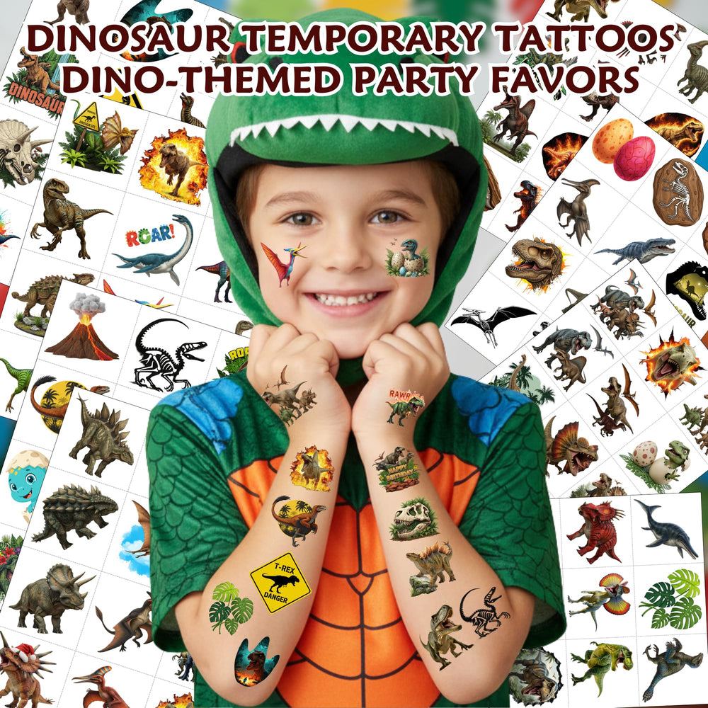 VNXCRAFTIES dinosaur tattoos 96-designs variety for goody bags