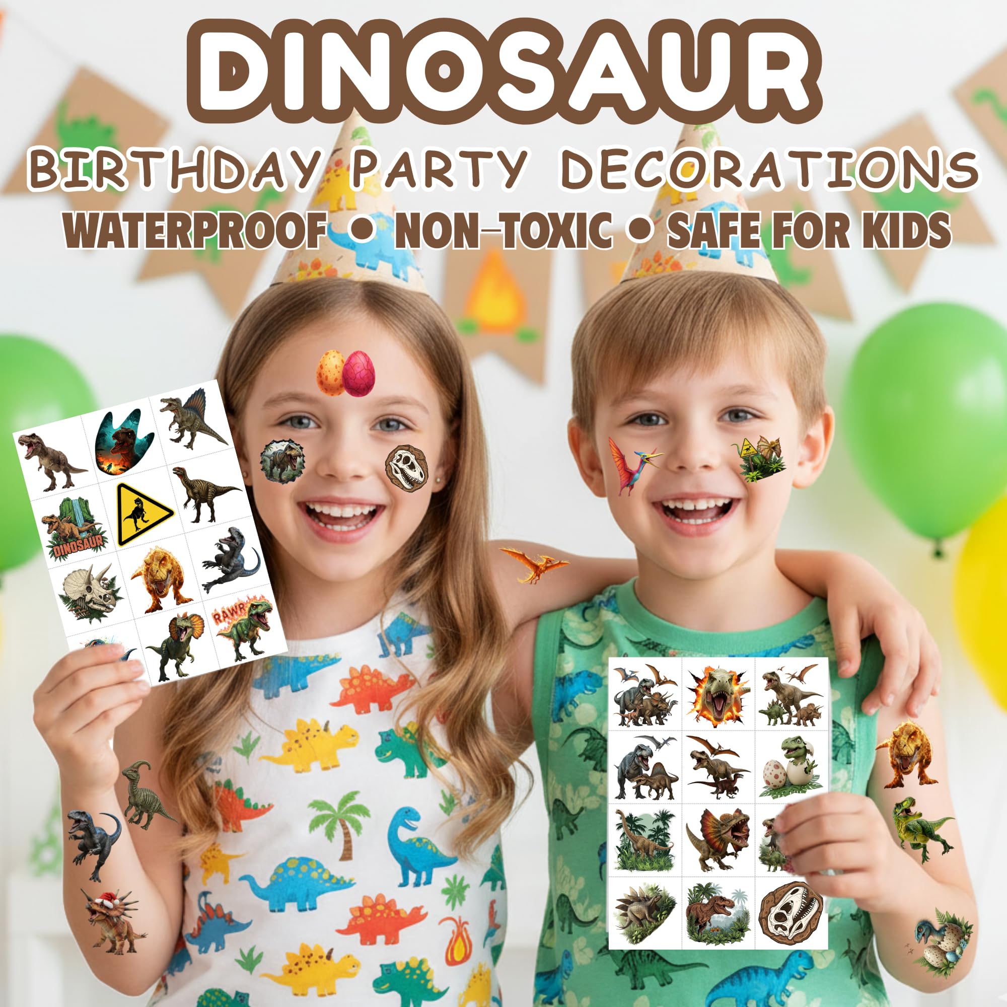 VNXCRAFTIES dinosaur tattoos easy removal with soap and water